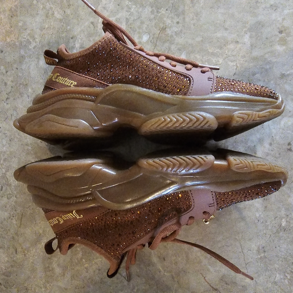 Juicy Couture rhinestone sneakers Ginger brown Adana women's size 7.5 no box - Picture 4 of 12